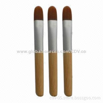 Makeup eye applicators,made of original bamboo handle, matte aluminum ferrule, synthetic bristles